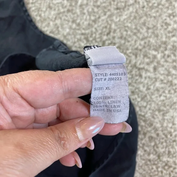 Cut Loose Linen Sleeveless Top, Size XL, Black, Classic, Lightweight, Lagenlook - Picture 5 of 5